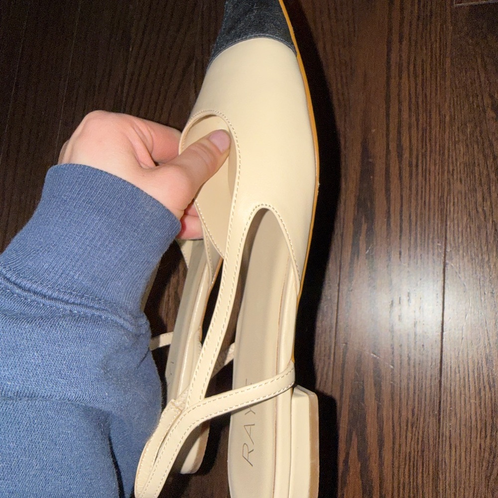RAYE Cream and Black Loafers - Picture 3 of 3